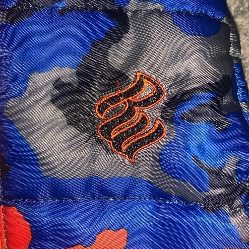 Rocawear puffer‎ vest orange & blue camouflage, size 2T